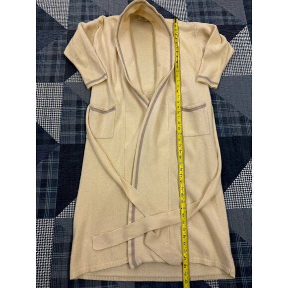 VTG 80s Victorias Secret White Label Lambswool Robe USA Pockets Womens One Size - Picture 4 of 14